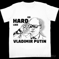 Футболка с Путиным "Go Hard Like Vladimir Putin"