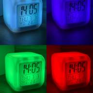 Будильник Куб с меняющейся подсветкой, постоянное свечение, USB, с термометром, с датой - Будильник Куб с меняющейся подсветкой, постоянное свечение, USB, с термометром, с датой